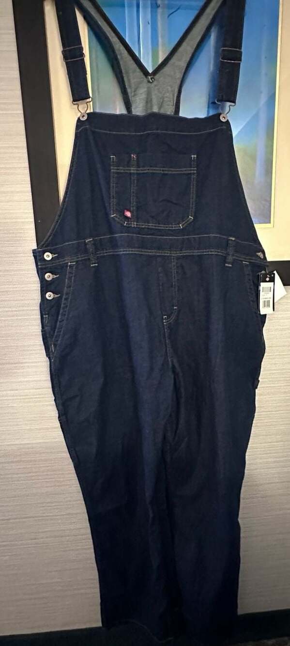 Dickies Women's Relaxed Fit Straight Leg Bib Overalls NWT 22 plus